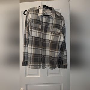 Men's Eddie Bauer fleece plaid button down, XL, never worn
